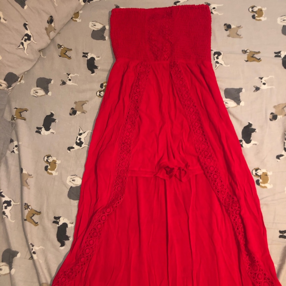 red romper dress